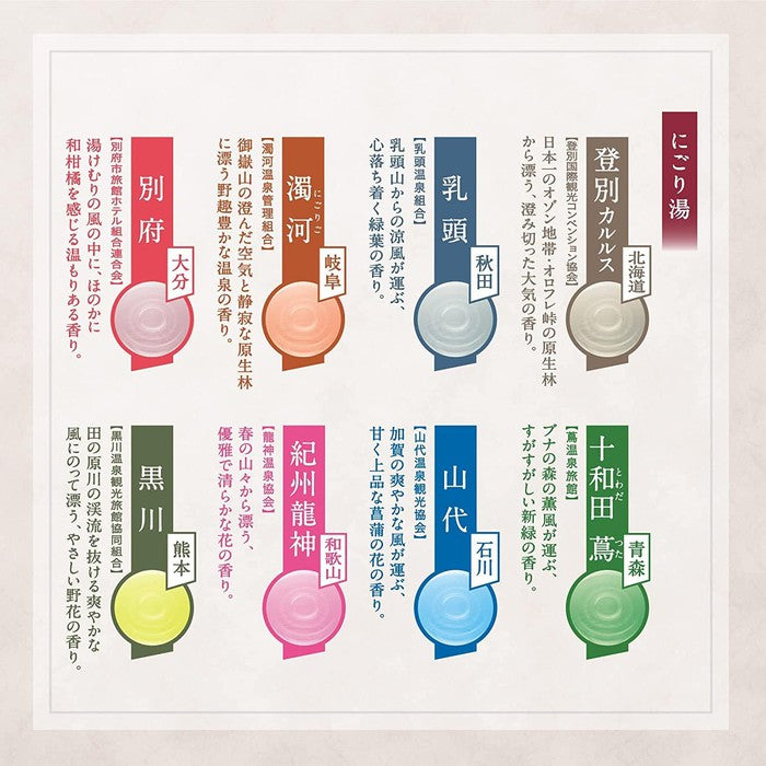 Japan's Famous Hot Springs - Milky Bath Salt Set with Carbonated Action and Onsen-Inspired Scents for Relaxation and Skin Nourishment (14 Tablets) [No Alcohol]