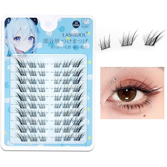 LASHIDOL Large Capacity Natural Partial False Eyelashes – Seamless & Non-Barred