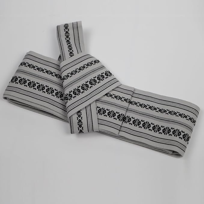 TOUWA Cotton Obi – Kenjo Pattern, Easy-Fit Kimono Belt (Available in 8 Colors)