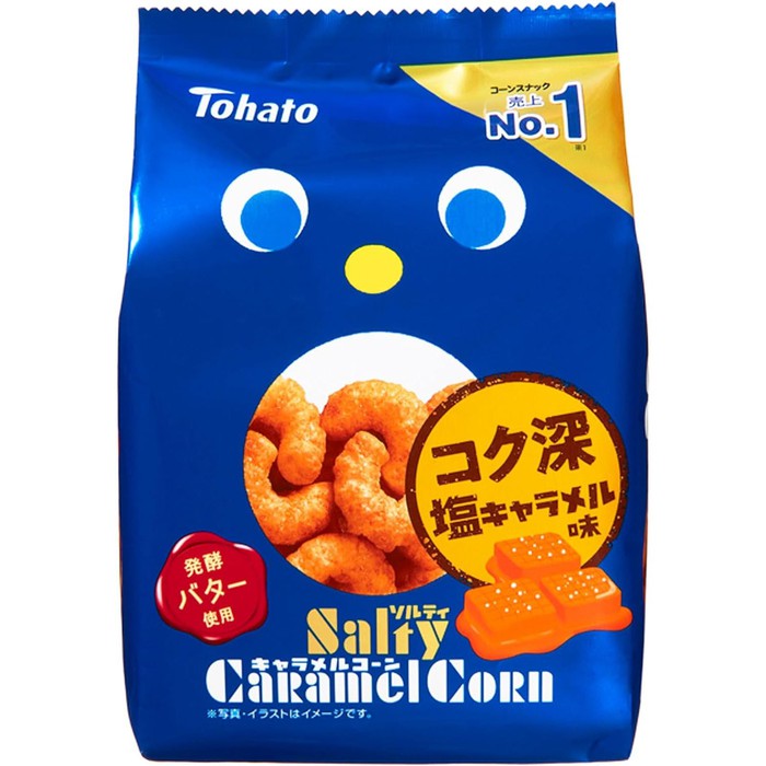 NUMER JEDEN W JAPONII ! Chrupkio smaku solonego karmelu  Salty Carmel Corn od Tohato 88g