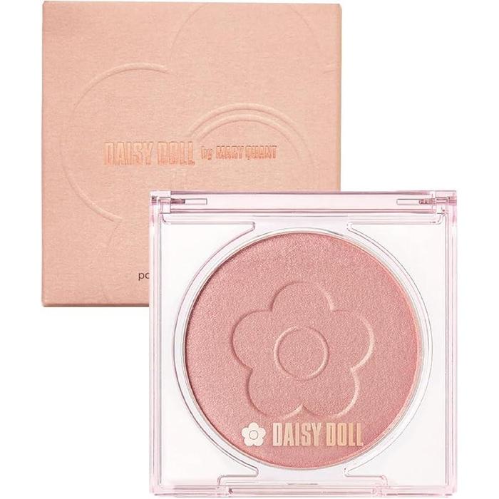 DAISY DOLL by MARY QUANT Powder Blush – Soft Focus, Buildable Color, Glossy Natural Finish [Alcohol-free]