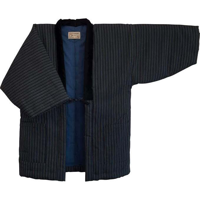 Wata no Sato Men’s Kurume Hanten – Handmade in Japan | Short Winter Coat | Cotton-Filled Traditional Jacket