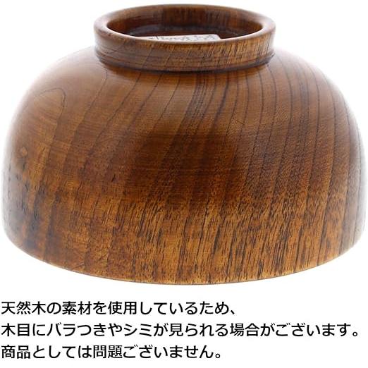 Ishida Natural Wood Lacquer Soup Bowl – 11.2cm Wooden Miso Soup Bowl