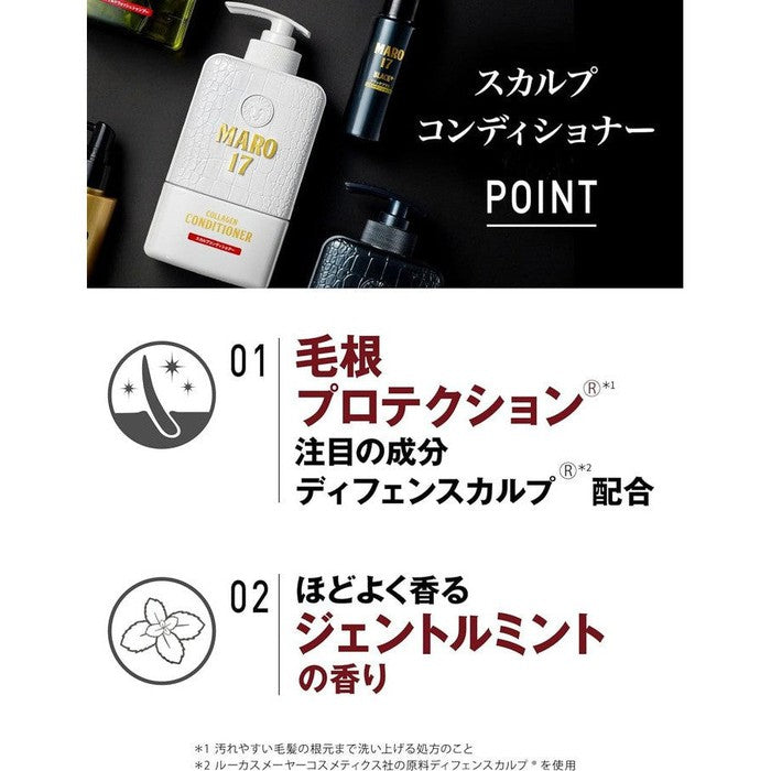 MARO 17 - Hair conditioner with collagen for men stimulating hair growth 350ml [Alcohol-free]