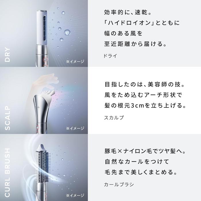 ReFa BEAUTECH RESETTER + Dedicated Holder Set – Japanese Stick Hair Dryer & Styling System