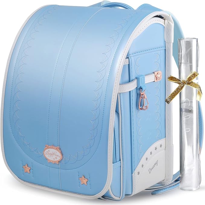 Mochila Escolar Randoseru Coulomb Unicorn Japonesa para Niñas – Acabado Perla, Compatible con A4