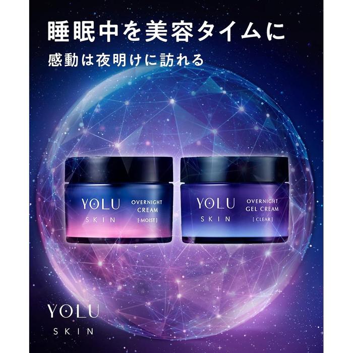 YOLU Skin Overnight Gel Cream Clear with Glutation, Niacinamide– Night Moisturizing Gel Cream (No Alcohol)