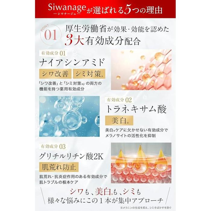 Siwanage Wrinkle Cream – Niacinamide Formulated Whitening & Wrinkle Improvement Cream for Mouth, Neck & Eye Area 30g [Alcohol-Free]