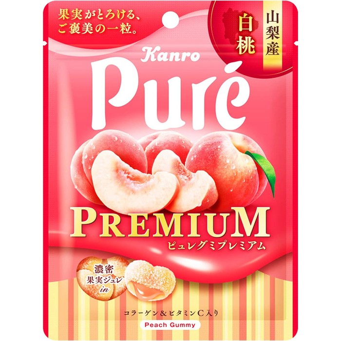KANRO Pure Gummy Premium Yamanashi White Peach 54g