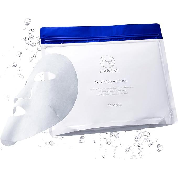 NANOA Daily Face Pack – Human Stem Cell, EGF, Moisturizing Sheet Mask for Aging Care, Premium Cotton, 30 Pieces [Alcohol-free]