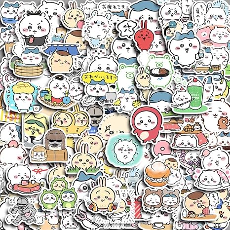 Chikawa Stickers – 100-Piece Set of Cute Waterproof Anime Decals for DIY & Decoration