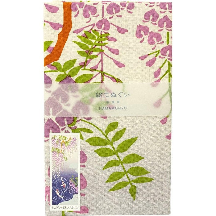 Tenugui towel with Hamamonyou - Shidare fuji and Hamon (100% cotton)