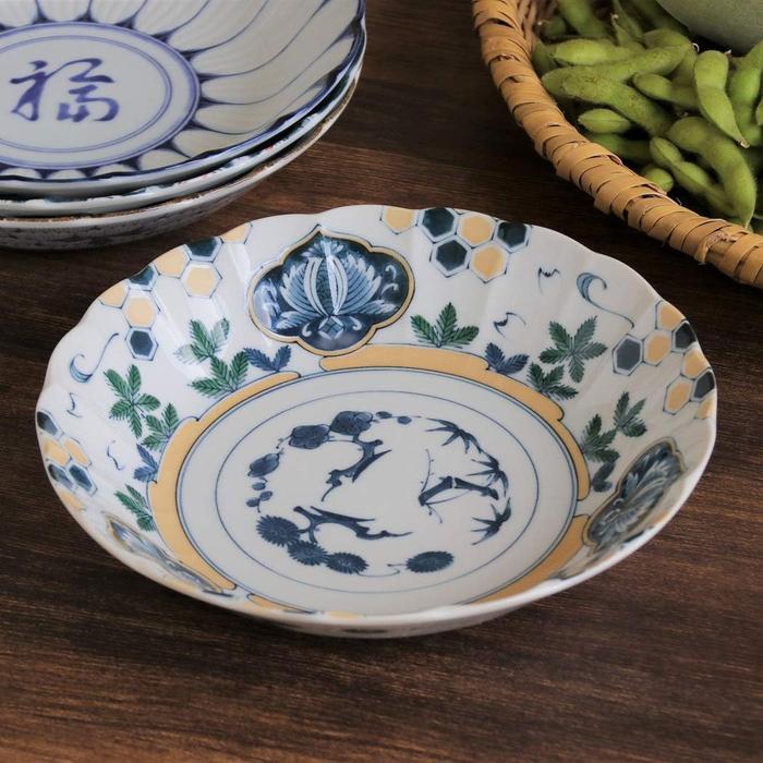 Awasaka Kikkō-Matsu Pattern Deep Plate – 23.5 cm