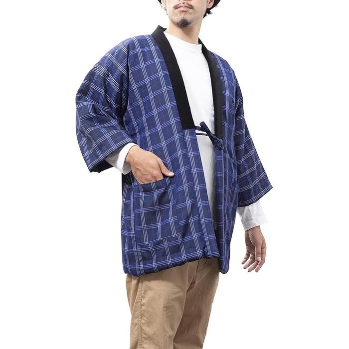 Wata no Sato Men’s Kurume Hanten – Handmade in Japan | Short Winter Coat | Cotton-Filled Traditional Jacket