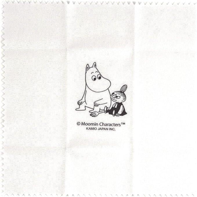 Moomin Glasses Case Pouch Green with Zipper & Cleaning Cloth (Moomin & Little My)