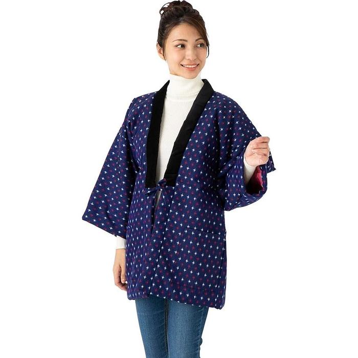 Women’s Kurume Hanten | Handmade Padded Slip-On Robe | Traditional Japanese Indoor Jacket