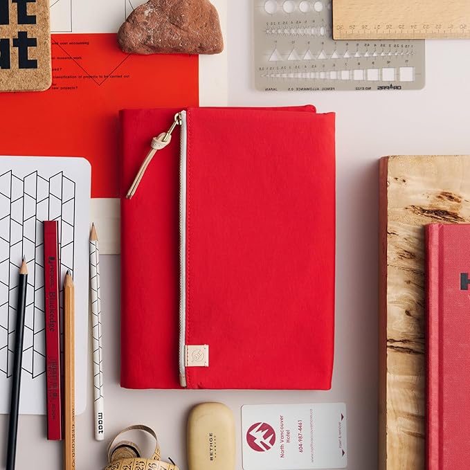 Hobonichi Techo 2026 Cousin (A5) Notebook Cover – Tragen Series (Red / Green / Black)