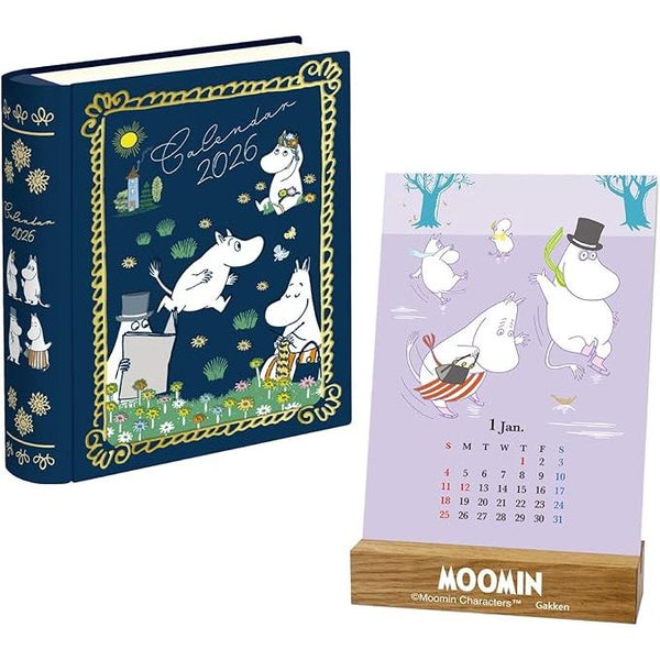 Gakken StaFul 2026 Moomin Tabletop Book Calendar with Stand – Family Edition