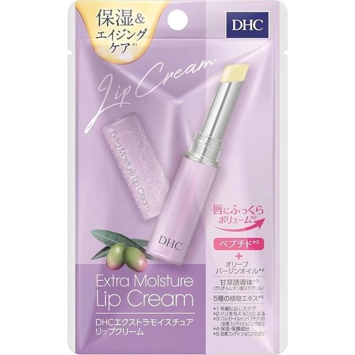 DHC Extra Moist Lip Cream – Intensive Anti-Aging Lip Care with Peptides [Alcohol-free]
