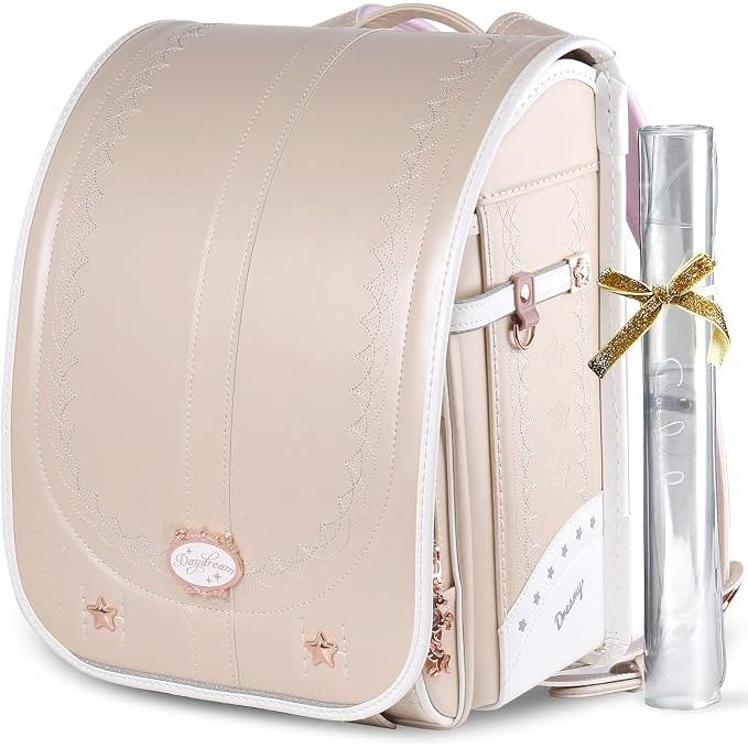 Mochila Escolar Randoseru Coulomb Unicorn Japonesa para Niñas – Acabado Perla, Compatible con A4