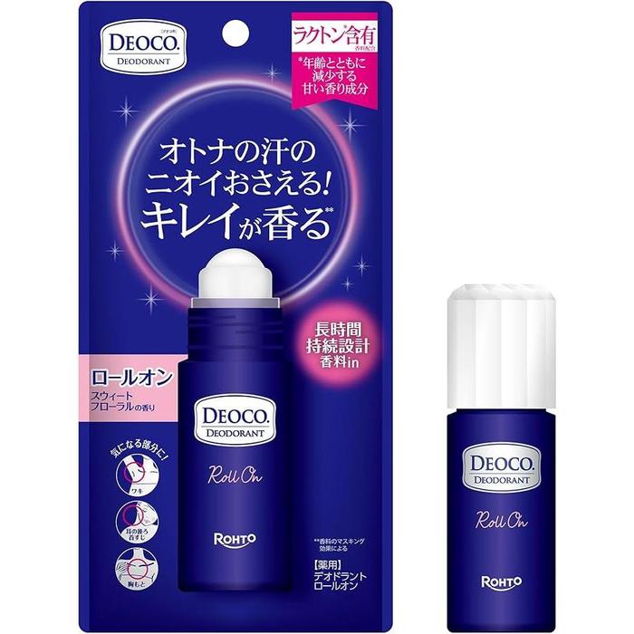 DEOCO Medicated Deodorant Roll-On for Age-Odor Care with Lactone & White Clay 30ml [With alcohol]