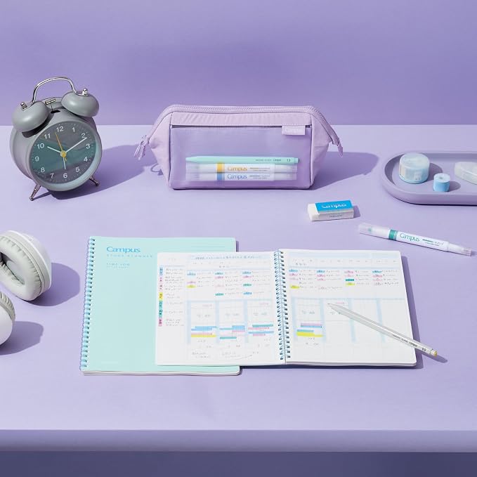 Kokuyo Campus Time Log Study Planner – A5 / B5 Soft Ring Study Notebook