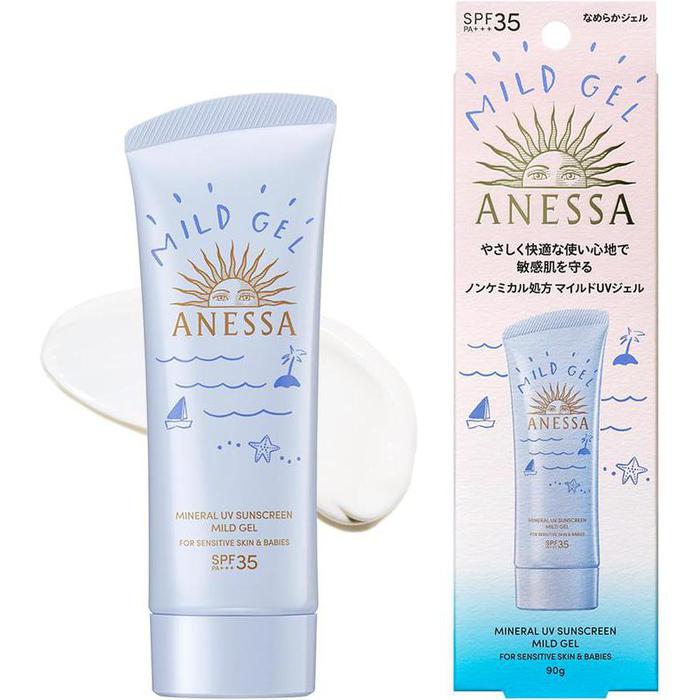 ANESSA Mineral UV Mild Gel SPF35 PA+++ – Gentle Sunscreen for Sensitive Skin & Babies