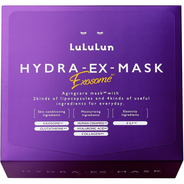 LuLuLun Hydra EX Face Mask (28 Sheets) – Hydration and Antiaging EGF, Bakuchiol, ceramides ,Retinol, Niacinamide