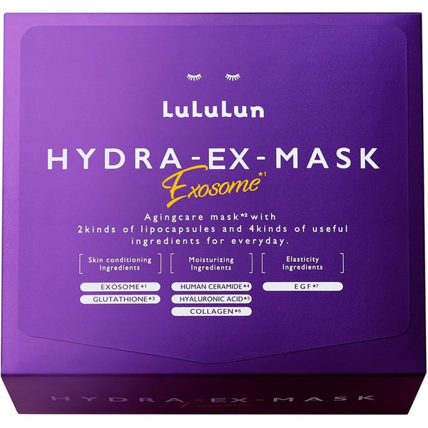 LuLuLun Hydra EX Face Mask (28 Sheets) – Hydration and Antiaging EGF, Bakuchiol, ceramides ,Retinol,Niacinamide (No Alcohol)