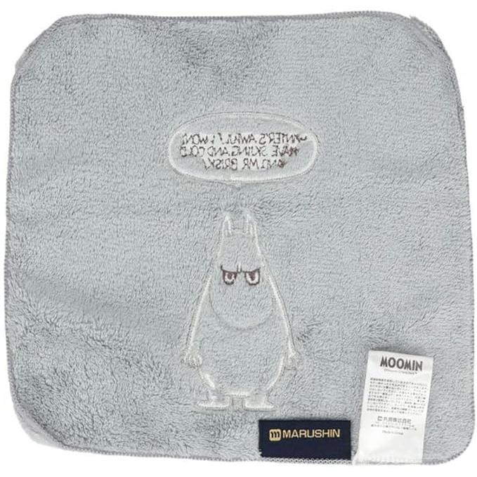 Marushin MOOMIN Mini Hand Towel 25×25cm – Grumpy Face / Grumpy Pose (Moomin / Little My) Antibacterial Microfiber Handkerchief