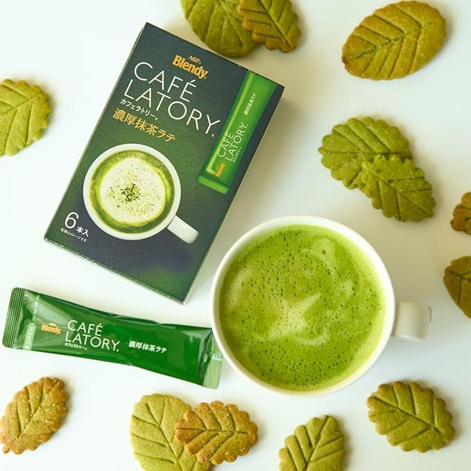 GF Blendy Cafe Latory Rich Matcha Latte Sticks (16 Servings) – Premium Matcha Powder