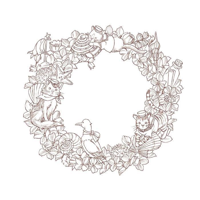 KODAWARI Coloring Book Series – Seasonal Wreaths: Plants and Friends