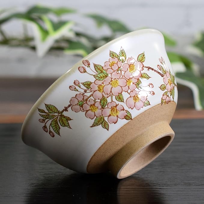 Kutani Ware Rice Bowl – Waza no Kura Sakura Design, Japanese Porcelain, Gift Box, Made in Japan