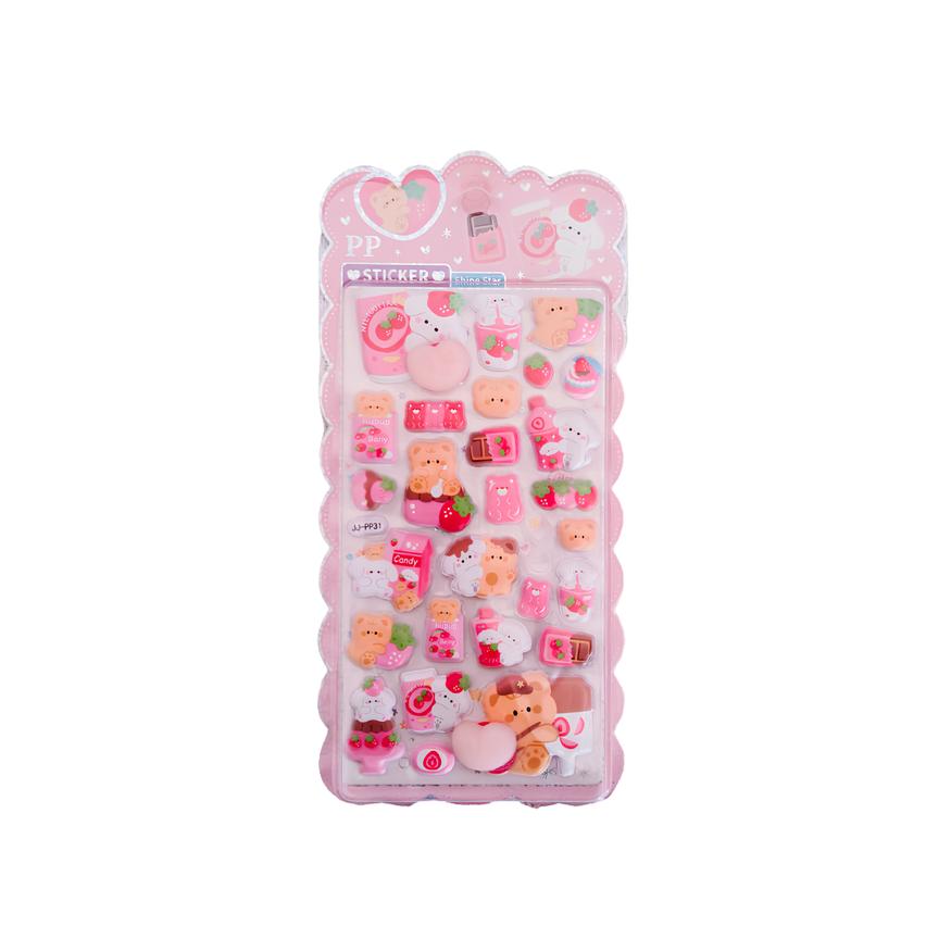 3D Puffy Animal Stickers – 1 Sheet (8 Designs Available)