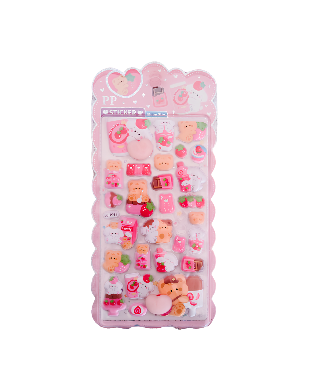 3D Puffy Animal Stickers – 1 Sheet (8 Designs Available)