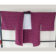 Haori – Plum Purple with Minimalist Line Pattern