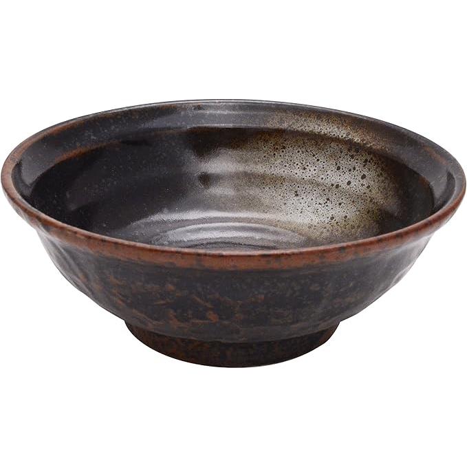 Ichikyu Mino Ware “Oil Droplet Crystal” Ramen Bowl – 19.5 cm