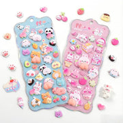 Pack of 2 Squishy 3D Stickers – Soft PVC Cartoon Relief Seals for Planners, Notebooks & Crafts