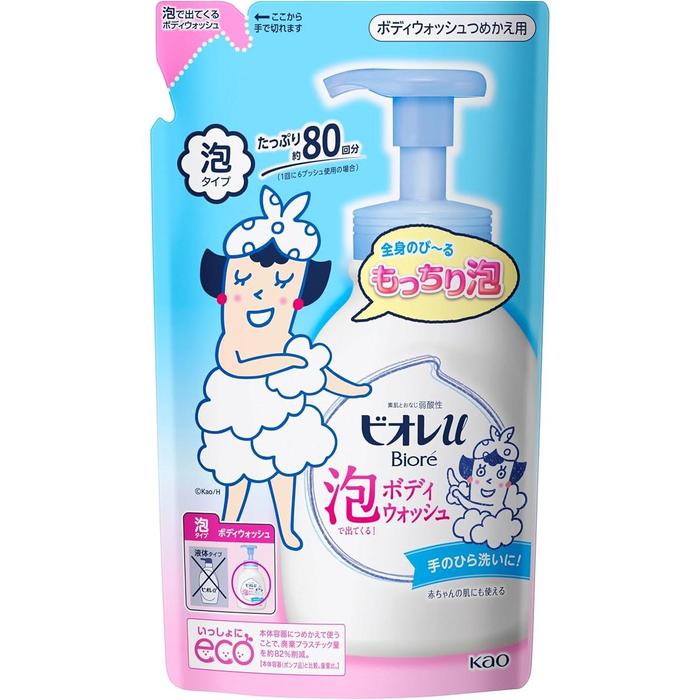[Refill] Biore U Foaming Body Wash 480ml [With alcohol]
