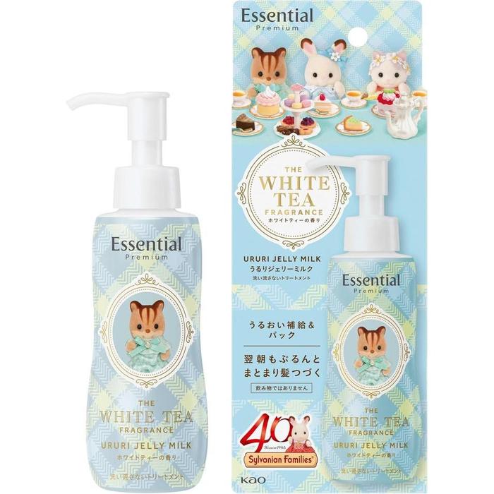 LIMITED EDITION! Essential Premium Ururi Jelly Milk Hair Treatment Sylvanian Design White Tea 140ml – (With Alcohol)
