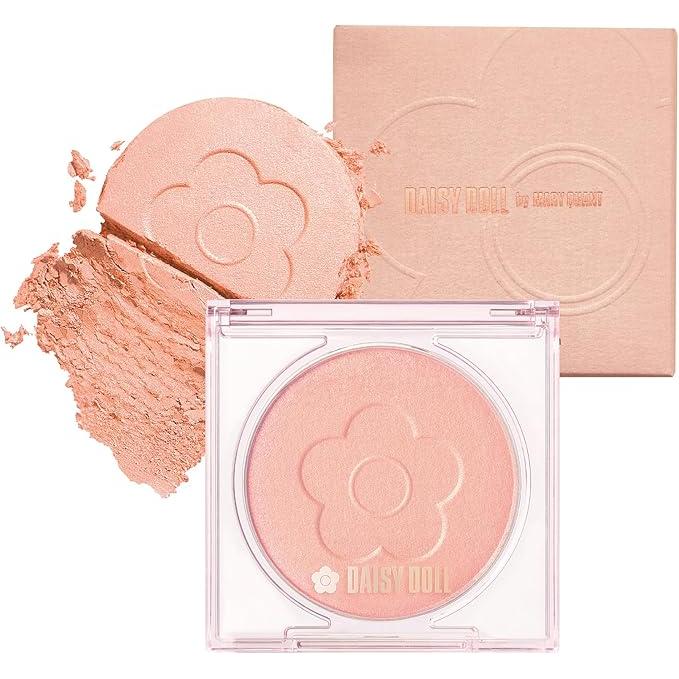DAISY DOLL by MARY QUANT Powder Blush – Soft Focus, Buildable Color, Glossy Natural Finish [Alcohol-free]