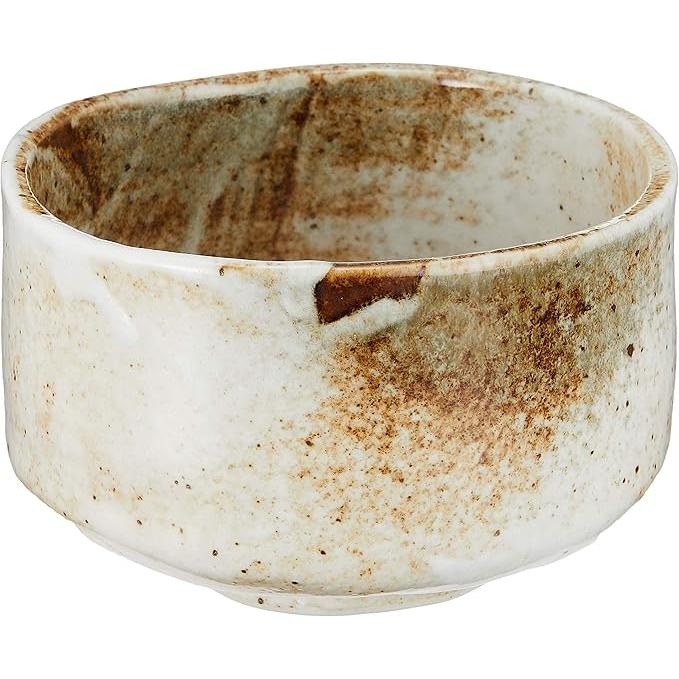 Ale-net Matcha Bowl, White, 4.7 × 3.0 in (12 × 7.5 cm), Yukishino Pottery, Mino Ware, Made in Japan