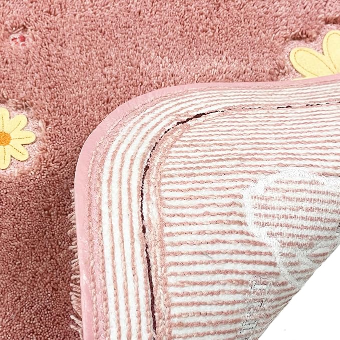 Kiki’s Delivery Service Jiji Toilet Mat – Antibacterial Acrylic, Non-Slip, Ghibli Bathroom Collection (Pink, 58 × 60 cm)