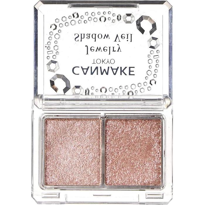 Canmake Jewelry Shadow Veil 2.4g – Dual Glitter Eyeshadow Palette [Alcohol-free]