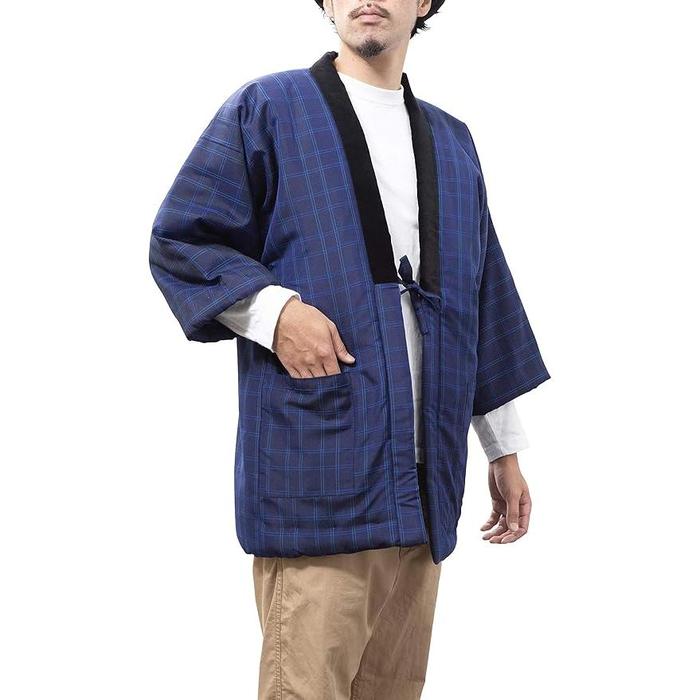 Wata no Sato Men’s Kurume Hanten – Handmade in Japan | Short Winter Coat | Cotton-Filled Traditional Jacket