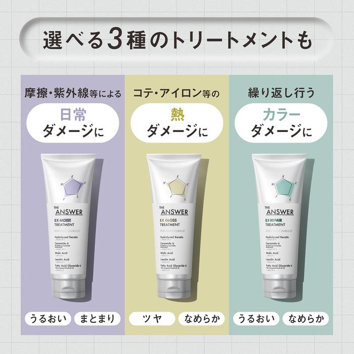 THE ANSWER EX Gloss Treatment – For Heat Damage (220g) [With Alcohol]