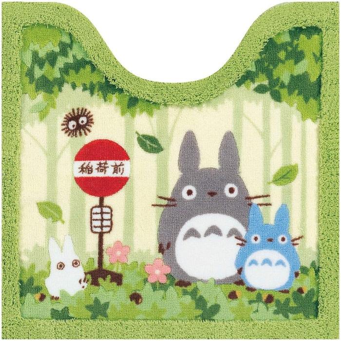 My Neighbor Totoro Toilet Mat – Antibacterial Acrylic, Non-Slip, Ghibli Bathroom Collection (Green, 60 × 60 cm)