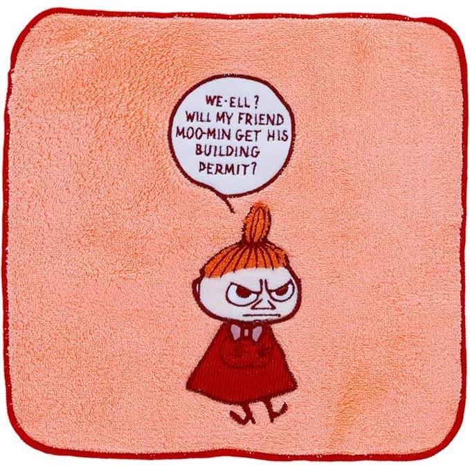 Marushin MOOMIN Mini Hand Towel 25×25cm – Grumpy Face / Grumpy Pose (Moomin / Little My) Antibacterial Microfiber Handkerchief
