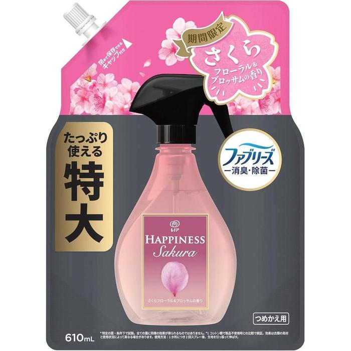 REFIL Febreze Lenor Happiness Mist for Fabric & Clothing Deodorizing Spray Sakura Floral & Blossom 610 mL