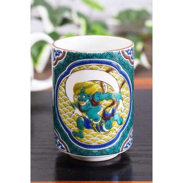 Waza no Kura Kutani-yaki High-End Yunomi Teacup – Fujin and Raijin Design